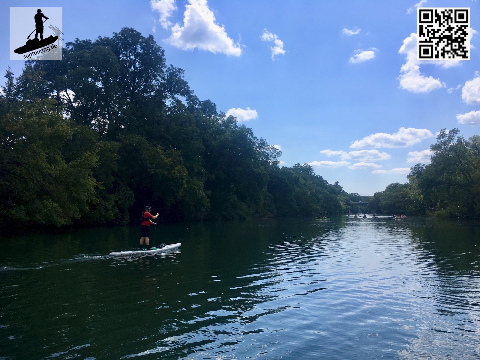Auf dem Lady Bird Lake gibt es einige Paddler